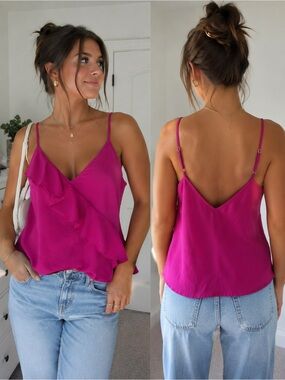 Vintage Hot Pink Ruffle Cami 💕 Y2K Going Out Top
